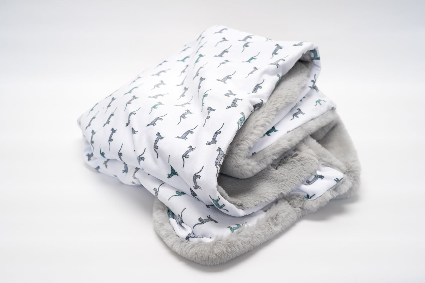 Dove Grey Plush Faux Fur Multi-Purpose Play Mat/Blanket