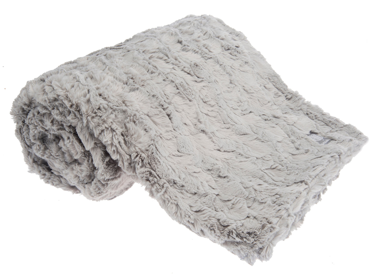 Grey Faux Fur Minky Throw (60" x 84")