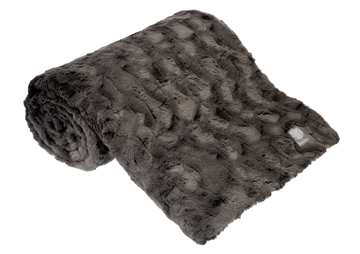 Charcoal Faux Fur Minky Throw (60" x 84")