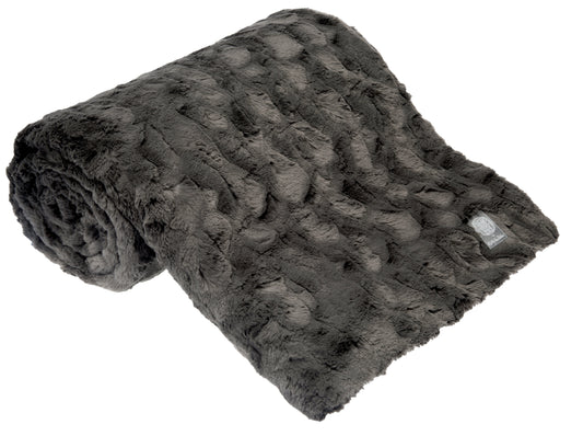 Charcoal Faux Fur Minky Throw (60" x 84")