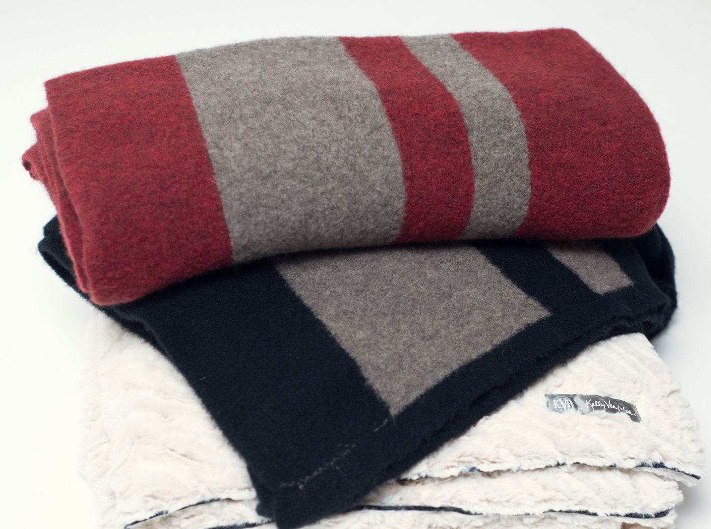 Super Soft Italian Wool-Yak Blanket/Wrap (Limited Edition Brick/Taupe Stripe)