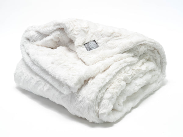 Ivory Faux Fur Minky Throw (59" x 84")