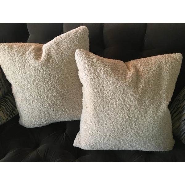 Teddy Faux Shearling Pillows with Down Inserts (Pair)