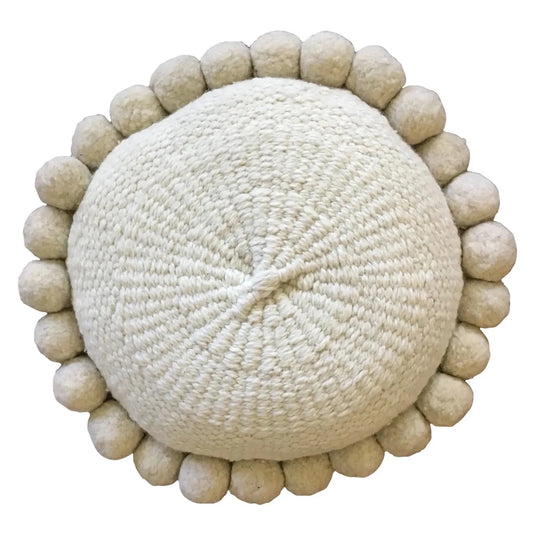 Bespoke Round Sheep's Wool Pillow With Down Insert