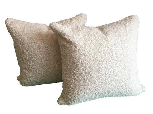 Ivory Boucle Pillows & Inserts (Pair)