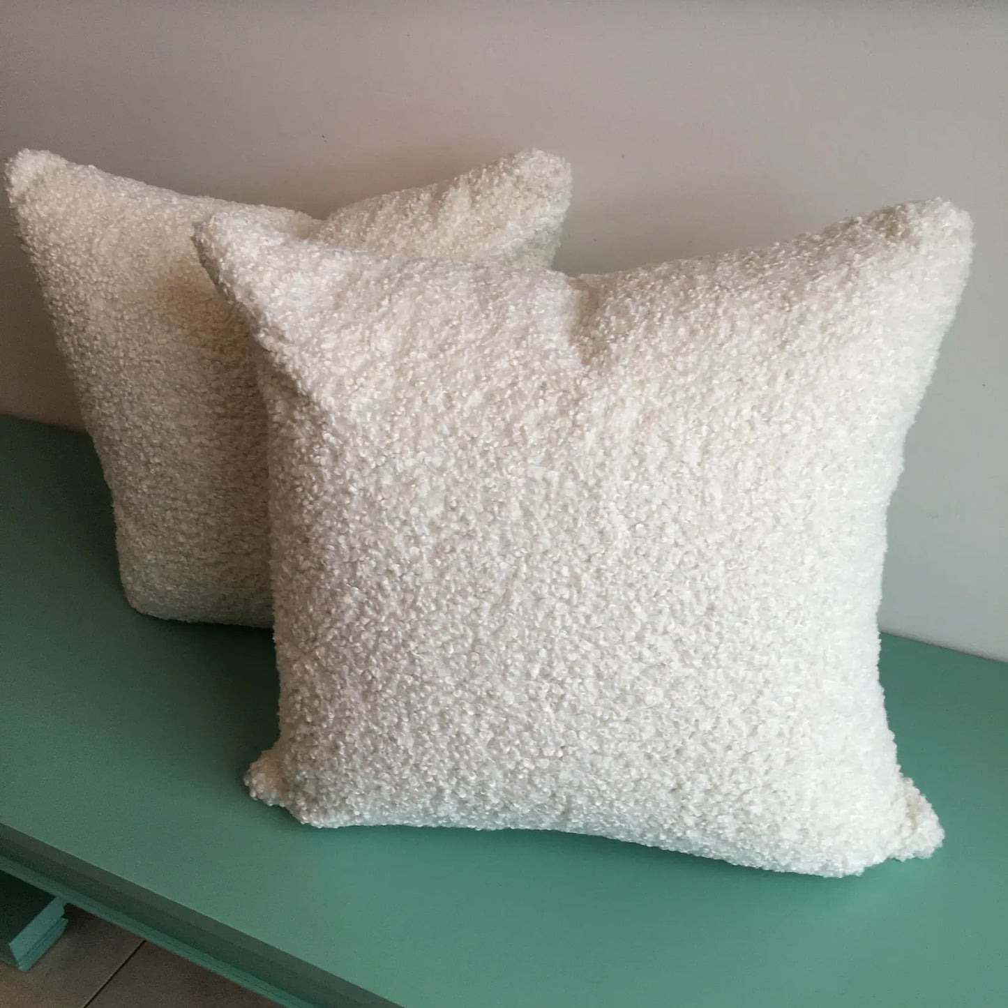 Ivory Boucle Pillows & Inserts (Pair)