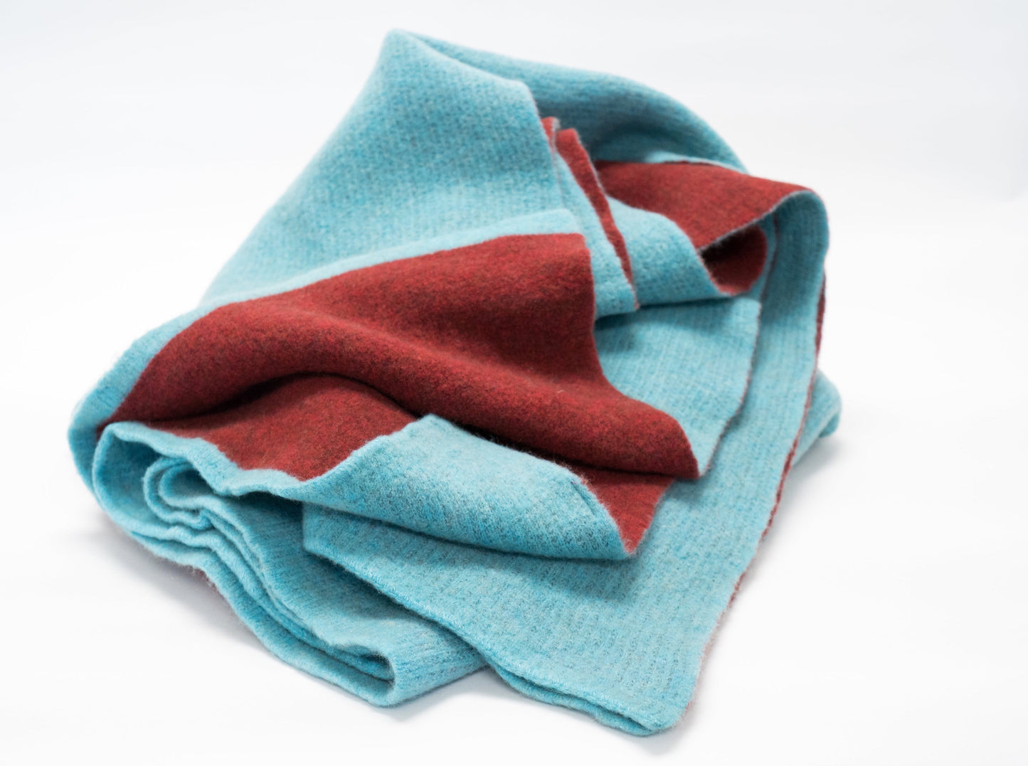 Cabin Throw in Turquoise & Brick Red