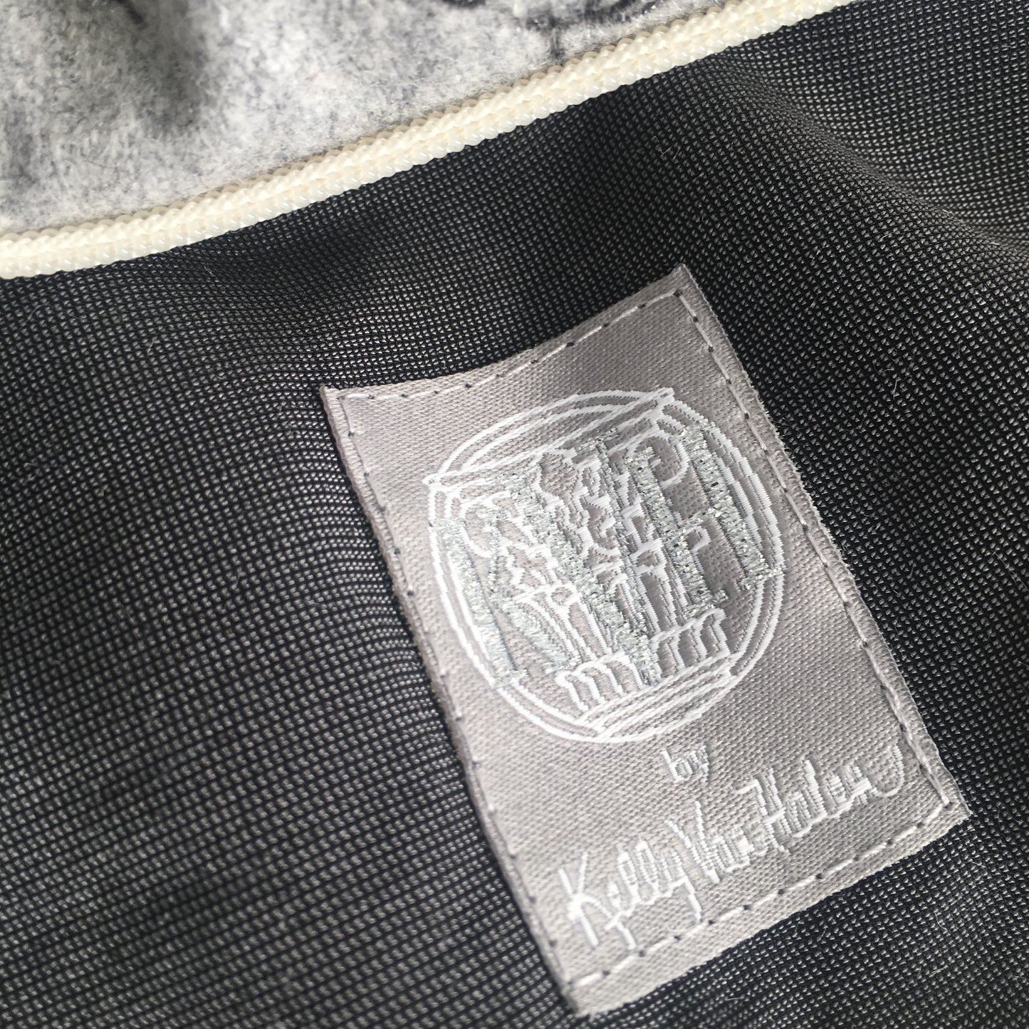 Heather Grey Cashmere Blend Pillow Sham With Dark Grey Velvet Reverse