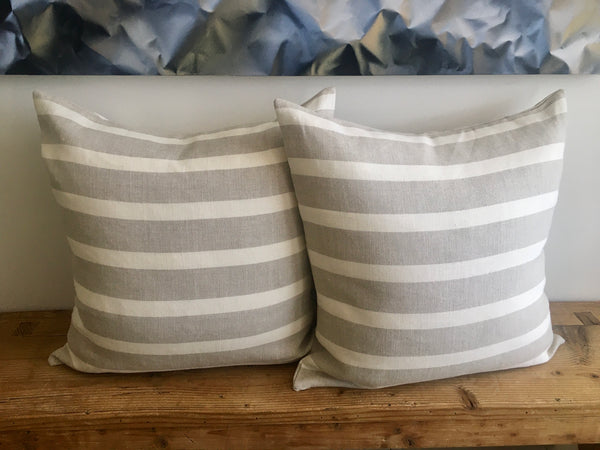 Ecru & Sand Linen Pillow Shams - (Pair)