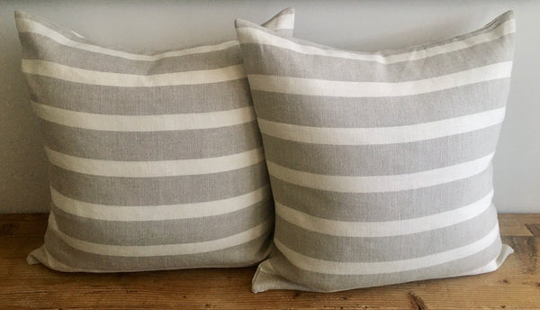 Ecru & Sand Linen Pillow Shams - (Pair)