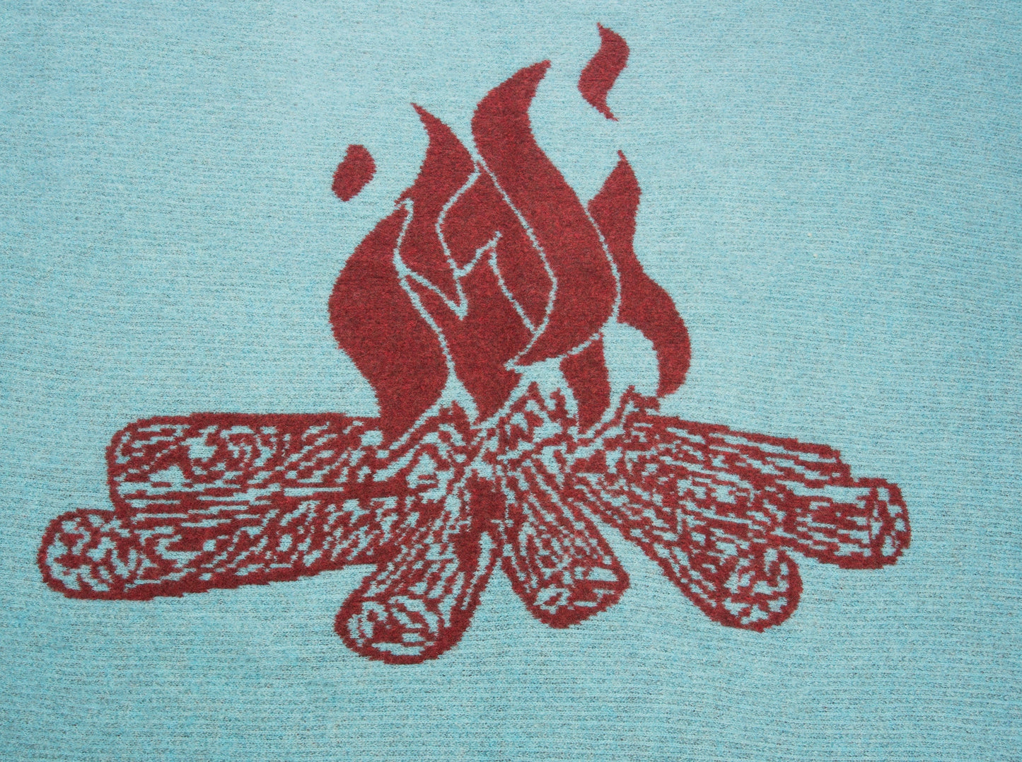 Cabin Throw in Turquoise & Brick Red