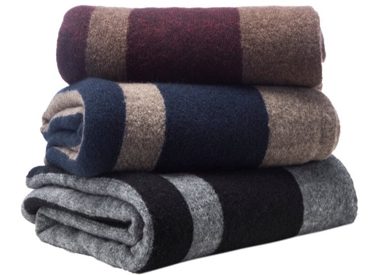 Super Soft Italian Wool-Yak Blanket/Wrap (Stripe)