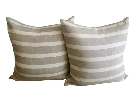 Ecru & Sand Linen Pillow Shams - (Pair)