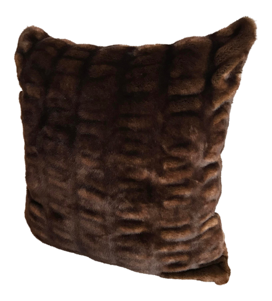 Faux Fur Ruched Sable Pillow Sham