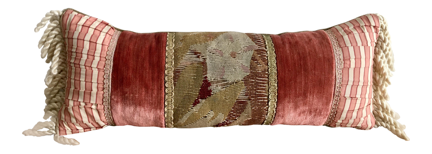 Silk top bolster pillow